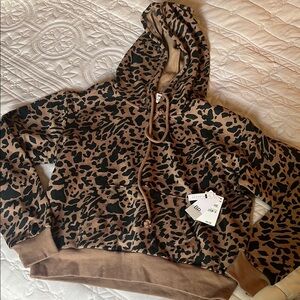 BP Leopard Print Hoodie Brown and Black